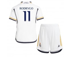 Real Madrid Rodrygo Goes #11 Koszulka Podstawowych Dziecięca 2023-24 Krótki Rękaw (+ Krótkie spodenki)
